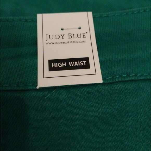 NWT Plus Judy Blue Tummy Control Green High Rise Wide Leg Cropped Jeans sz 22W - Picture 10 of 15
